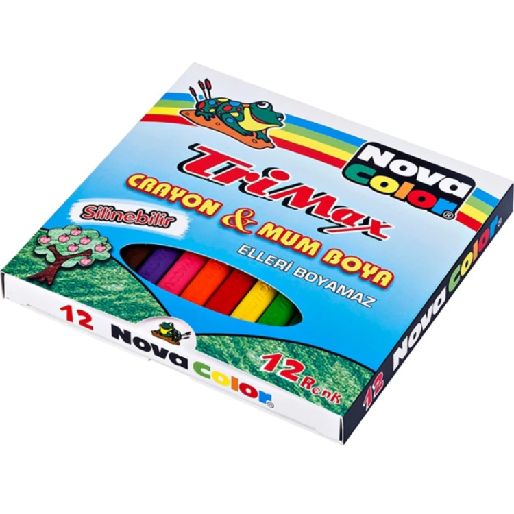 NOVACOLOR NC2117 ÜÇGEN MUM BOYA TRİMAX 12 RENK