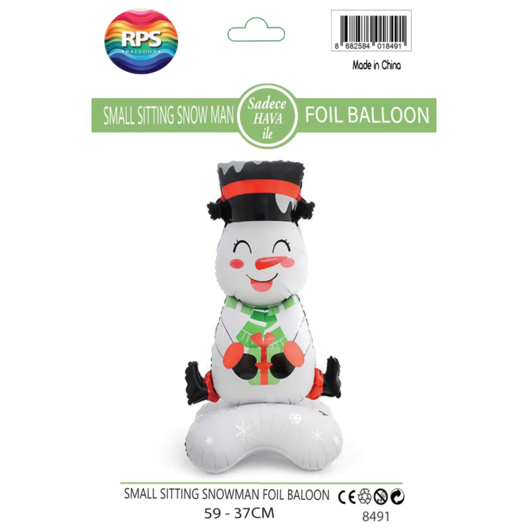 Ayaklı Küçük Oturan Kardan Adam 8491 59X37CM