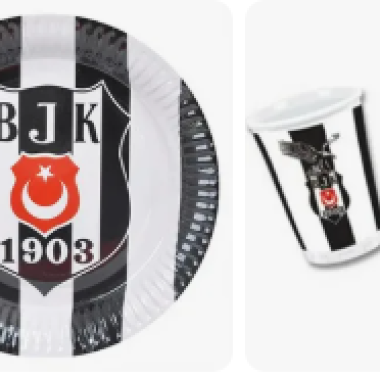 Tabak-Bardak Lisanslı Taraftar Beşiktaş 8'li