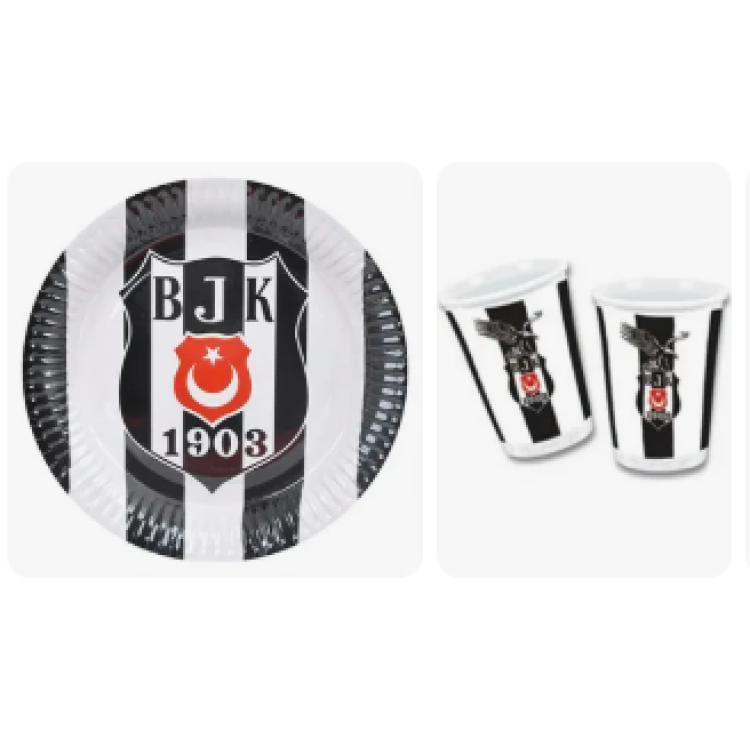 Tabak-Bardak Lisanslı Taraftar Beşiktaş 8'li