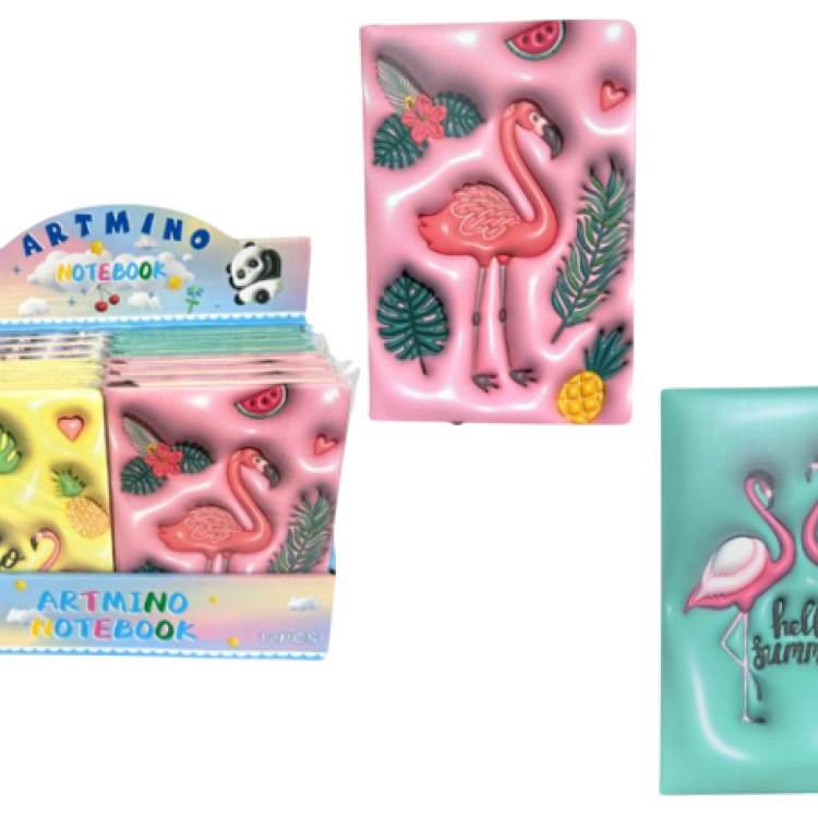 A-397 FLAMİNGO 14X20 PUFFY ÇİZGİLİ DEFTER 12Lİ