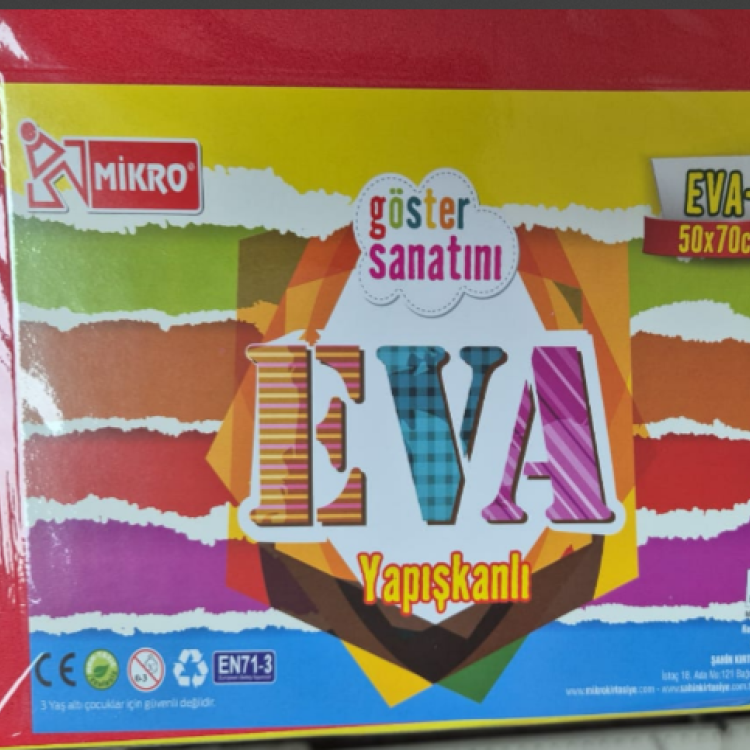 MİKRO EVA-1026 OKUL EVA DÜZ 50X70 KARIŞIK (10LUPOŞET)