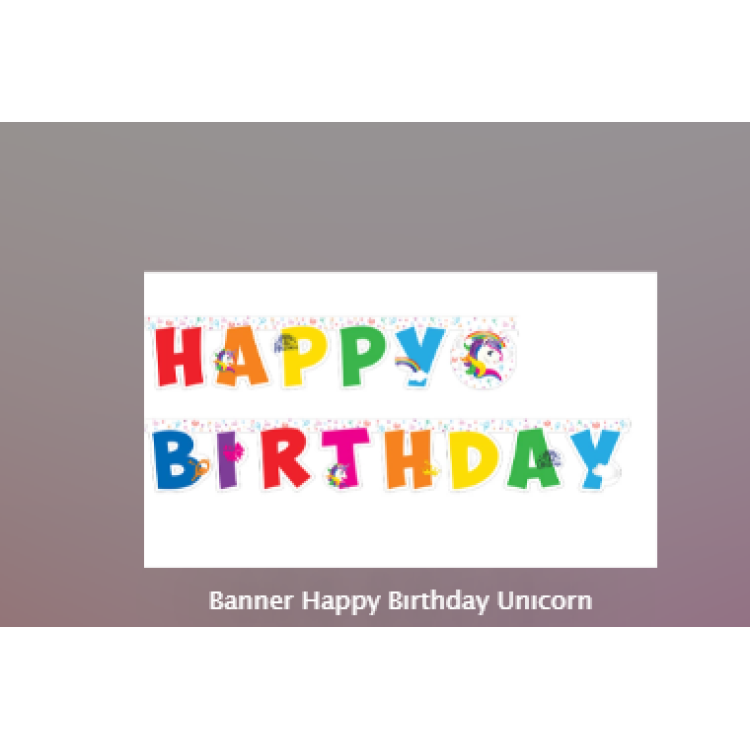 Banner Happy Bırthday Unıcorn