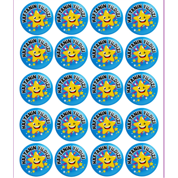 MOTİVASYON ROZETİ HAFTANIN YILDIZI 20Lİ -M06