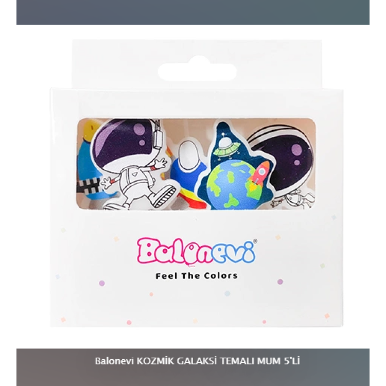 Balonevi KOZMİK GALAKSİ TEMALI MUM 5'Lİ