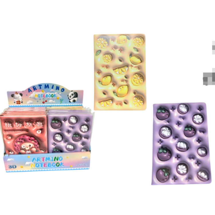 A-396 FRUİTS 14X20 PUFFY ÇİZGİLİ DEFTER 12Lİ