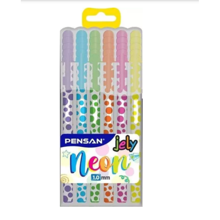 PENSAN 2801 JELY NEON JEL KALEM 6RENK 12'Lİ