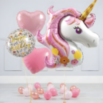 Unicorn Çiçekli Folyo Balon 126X92 HELYUM Unicorn Çiçekli Folyo Balon 126X92 HELYUM