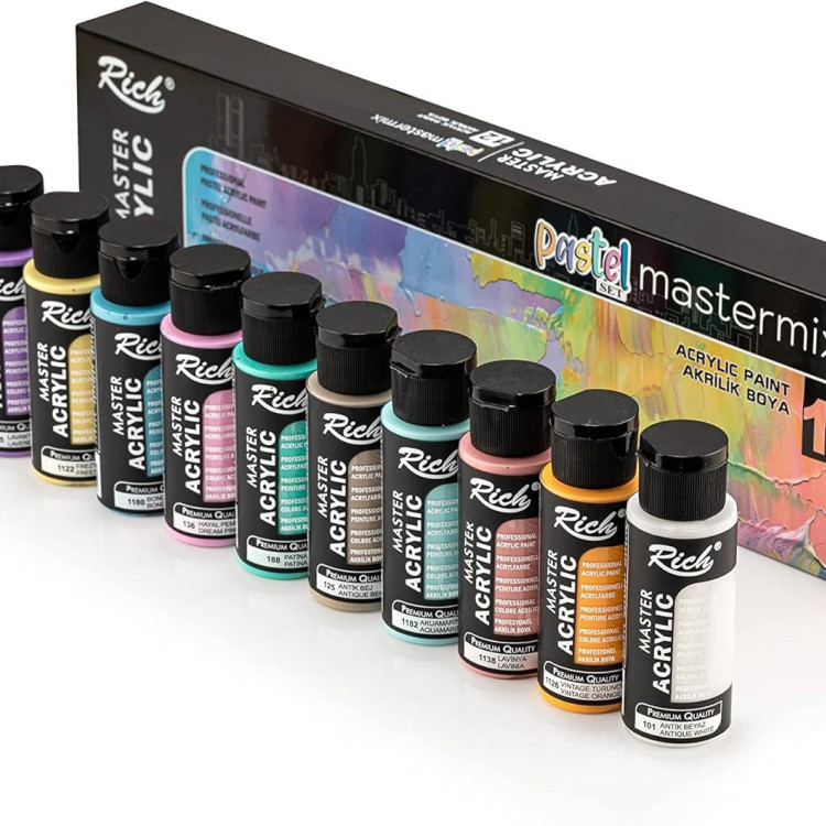 RİCH MASTERMİX 60 CC AKRİLİK BOYA PASTEL 12'Lİ RİCH MASTERMİX 60 CC AKRİLİK BOYA PASTEL 12'Lİ