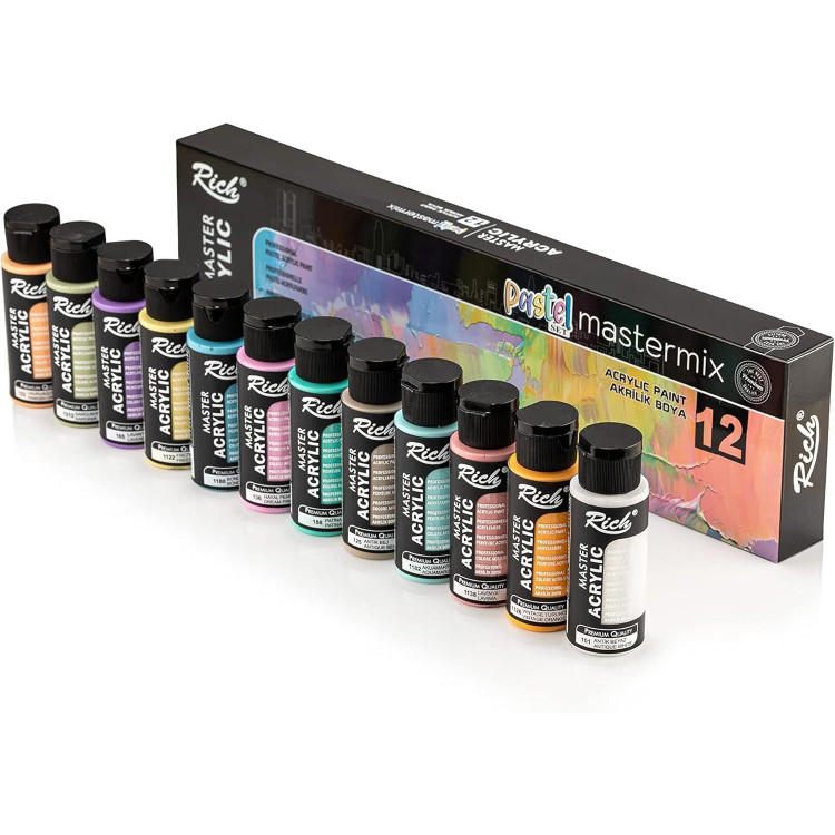 RİCH MASTERMİX 60 CC AKRİLİK BOYA PASTEL 12'Lİ