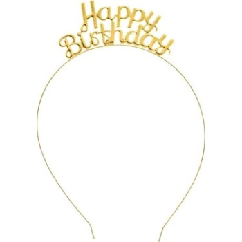 Taç Alt-Üst Metal Happy Bırthday Altın Taç Alt-Üst Metal Happy Bırthday Altın
