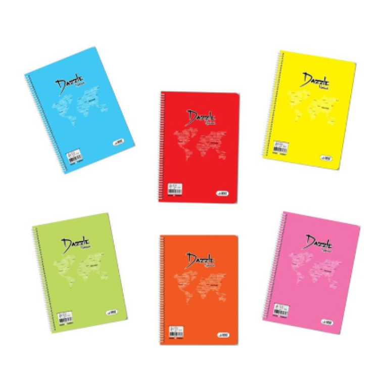 DAZZLE A5 PP KAPAK SPİRALLİ 96 YP. ÇİZGİLİ 12Lİ