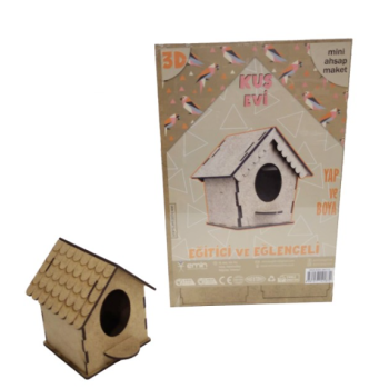 3D kuş evi ahşap maket