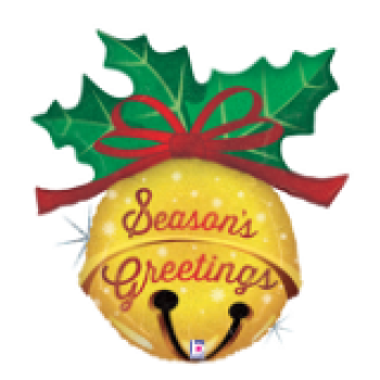 Folyo Balon Grabo 36" P. Seasons Greetings Bell 91cm Folyo Balon Grabo 36" P. Seasons Greetings Bell 91cm