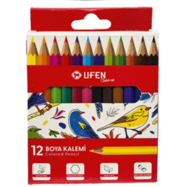 UFEN 12 RENK TAM BOY KURU BOYA KALEMİ