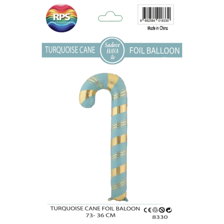 Turkuaz Gold Baston Folyo Balon 8330 73X36CM Turkuaz Gold Baston Folyo Balon 8330 73X36CM