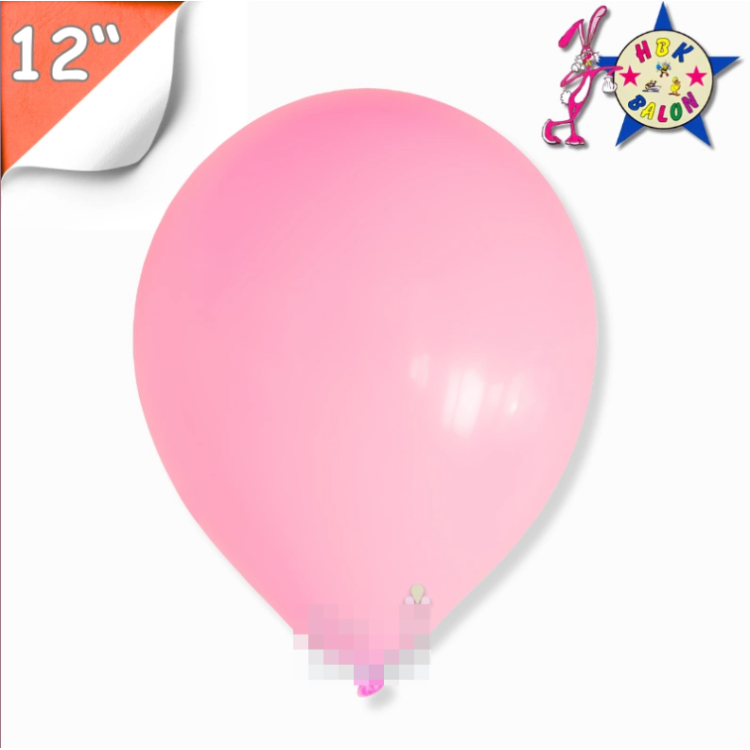 Pastel 12" Balon HBK Pembe 100lü