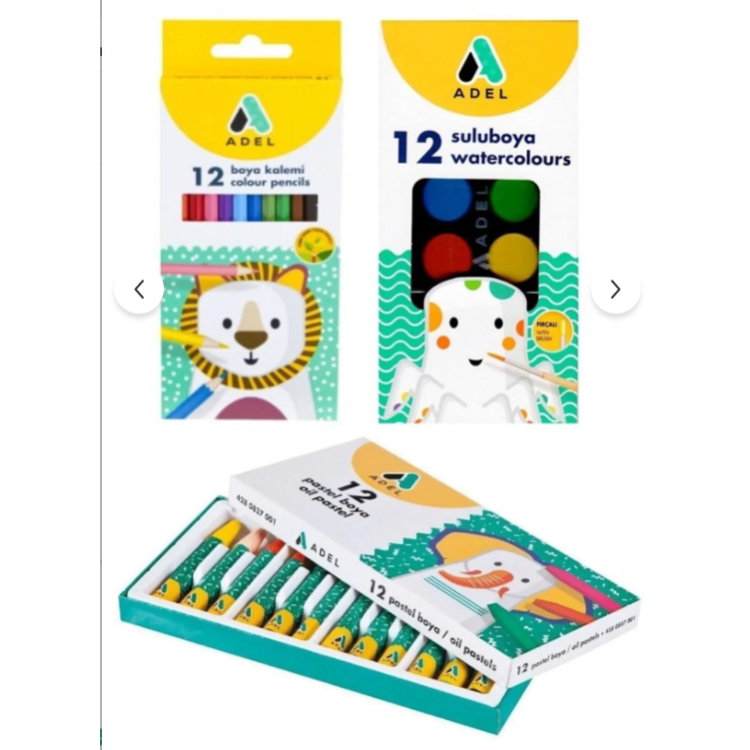 ADEL KURU-SULU-PASTEL 3LÜ BOYA SETİ