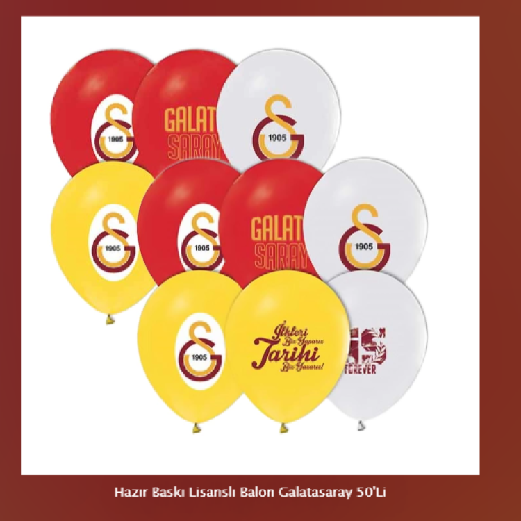 Hazır Baskı Lisanslı Balon Galatasaray 50'Li