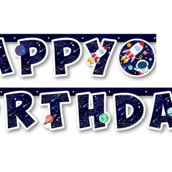 Banner Happy Bırthday Kozmik Galaksi Banner Happy Bırthday Kozmik Galaksi