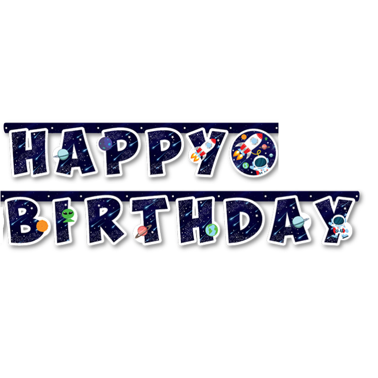 Banner Happy Bırthday Kozmik Galaksi