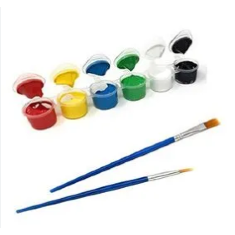 Akrilik Mini Boya Set 5ml 6 Renk Fırça Hediyeli