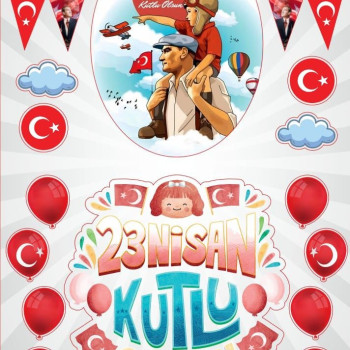 23 NİSAN KUTLU OLSUN STİCKER 50x35cm