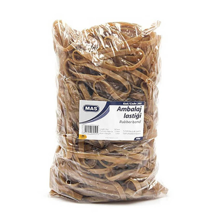 Mas Ambalaj Lastiği Geniş %100 Kauçuk 60 Mm Çap 500 gr