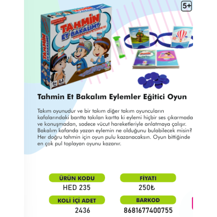 TAHMİN ET BAKALIM - EYLEMLER EĞİTİCİ OYUN