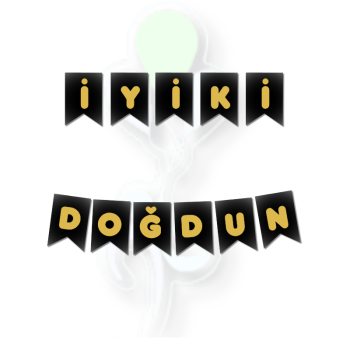 Banner Siyah-Altın İyi ki Doğdun Banner Siyah-Altın İyi ki Doğdun