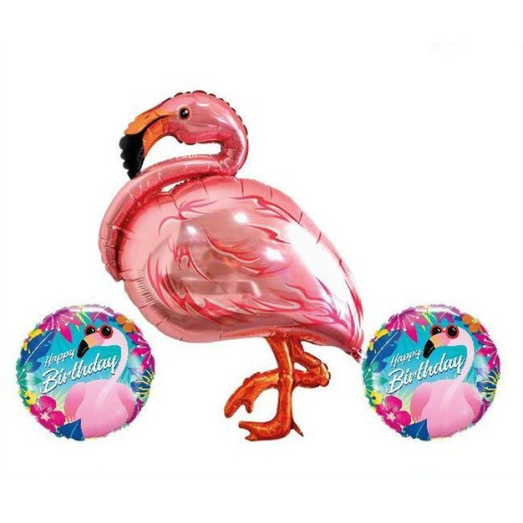 Flamingo Folyo Balon 3’lü Set 120 ve 45cm HELYUM