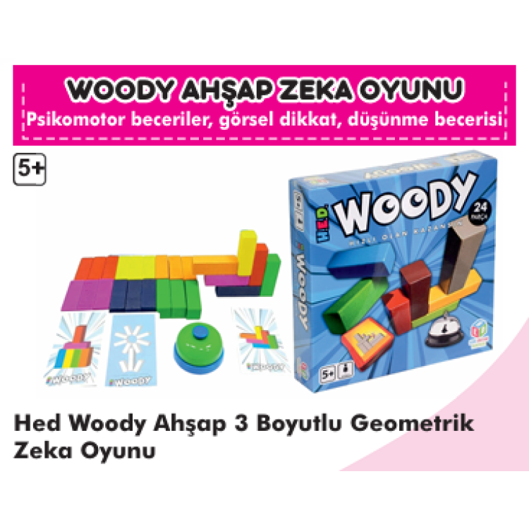 Hed Woody Ahşap 3 Boyutlu Geometrik  Zeka Oyunu