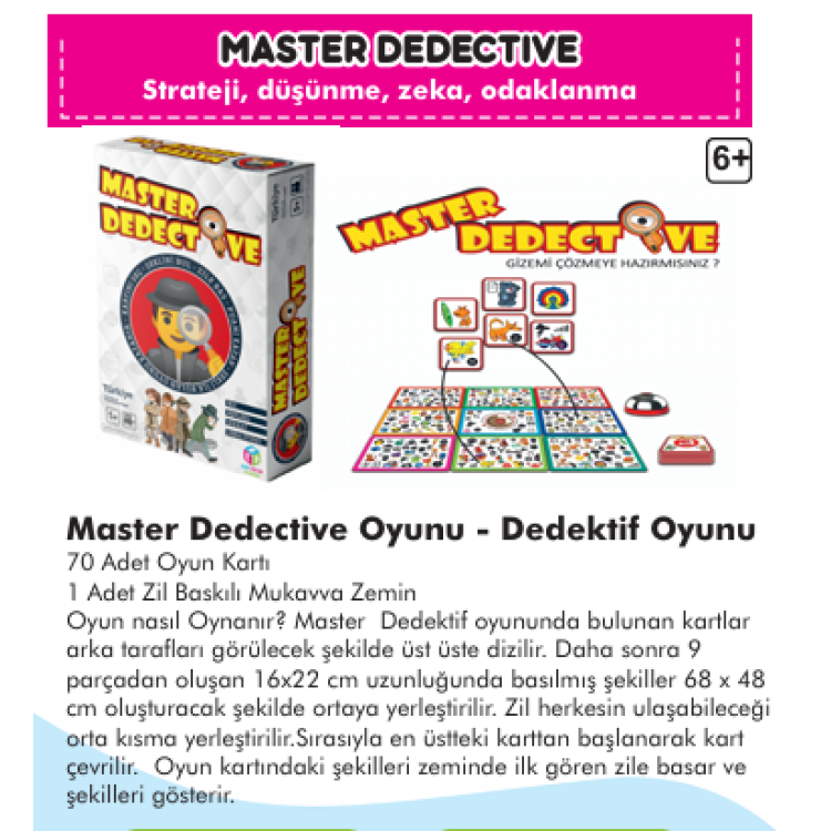 MASTER DEDECTİVE - DEDEKTİF OYUNU MASTER DEDECTİVE - DEDEKTİF OYUNU