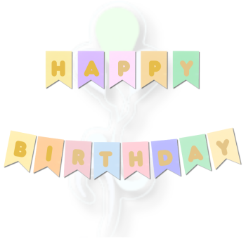 Banner Happy Bırthday Makaron-Altın Banner Happy Bırthday Makaron-Altın