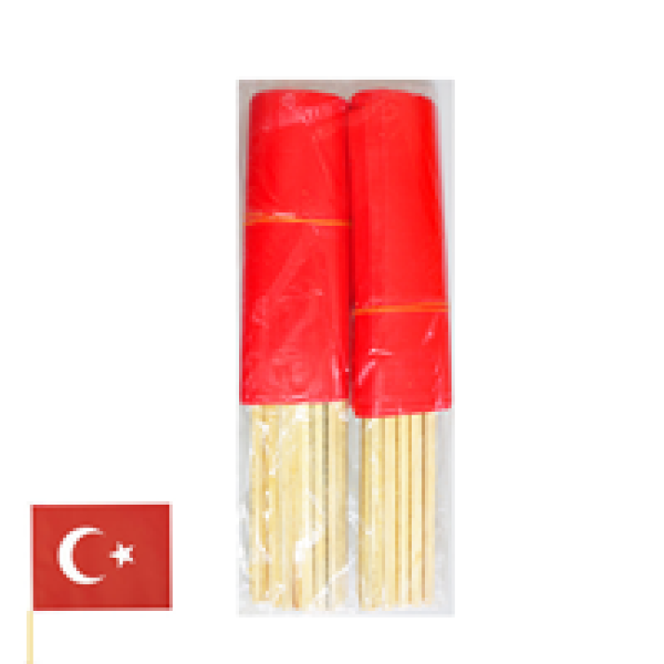 Ahşap Çıtalı Kuşe Bayrak 20x30 50li -Ay Yıldız- *23nisan