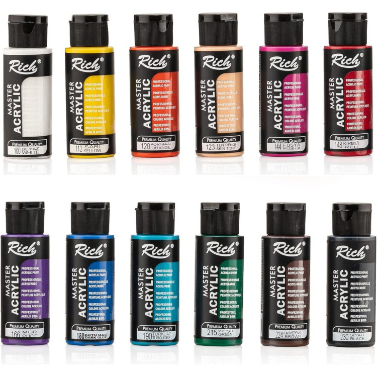 RİCH MASTERMİX 60 CC AKRİLİK BOYA 12 Lİ