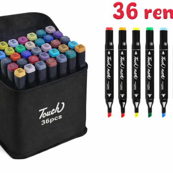 ÇİFT TARAFLI ÇANTALI MARKER ÇİZİM KALEMİ 36 RENK