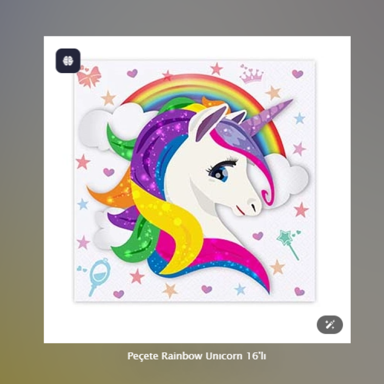 Peçete Rainbow Unıcorn 16'lı