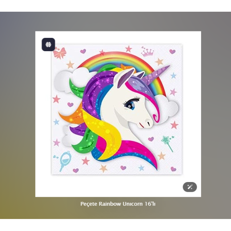 Peçete Rainbow Unıcorn 16'lı