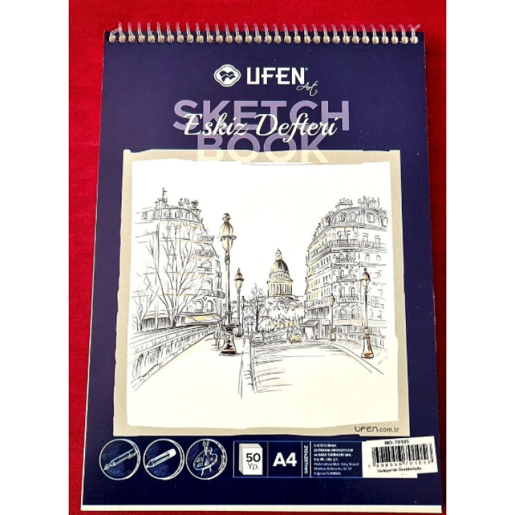 UFEN A4 ESKİZ DEFTERİ SPİRALLİ 50 YP.
