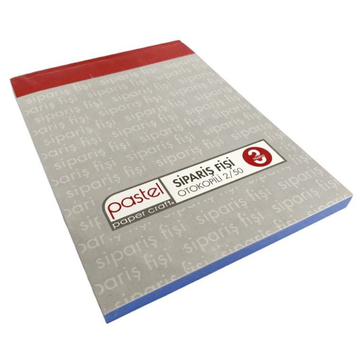 PASTEL 2/50 OTOKOPİLİ SİPARİŞ FİŞİ 3N 12Lİ