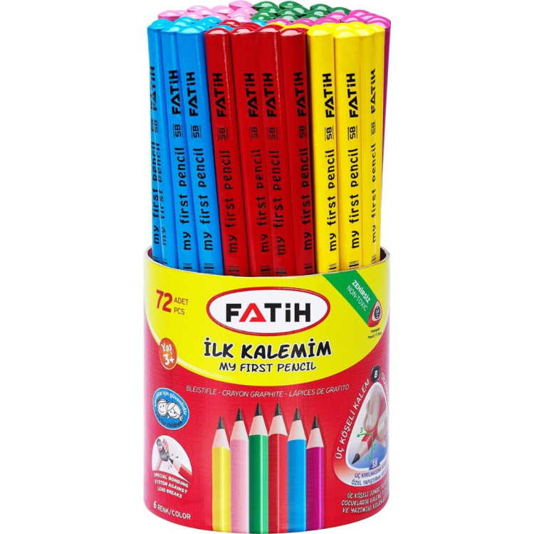 FATİH 12042 JUMBO ÜÇGEN İLK KALEMİM RENKLİ 72'Lİ