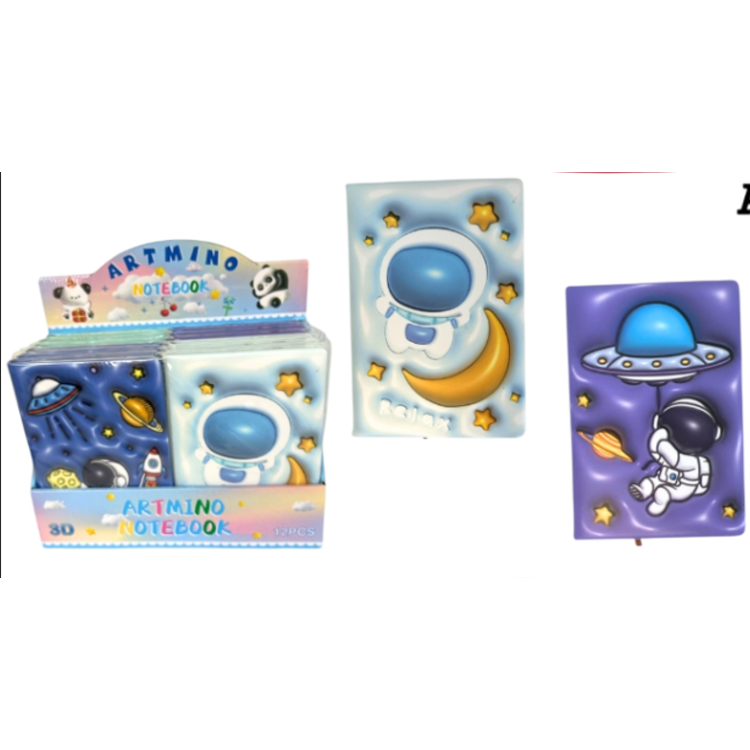 A-398 ASTRONOT 14X20 PUFFY ÇİZGİLİ DEFTER 12Lİ