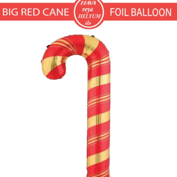 Büyük Kırmızı Baston Folyo Balon 8347 150X60CM Büyük Kırmızı Baston Folyo Balon 8347 150X60CM