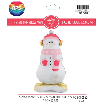 Ayaklı Sevimli Kardan Adam Folyo Balon 8231 120x65CM
