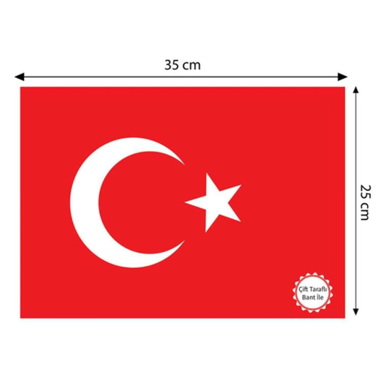 Türk Bayrağı Kağıt 25x35 cm 10'lu