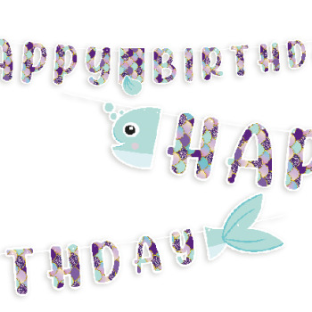 Banner Happy Bırthday Pırıltılı Deniz Kızı Banner Happy Bırthday Pırıltılı Deniz Kızı