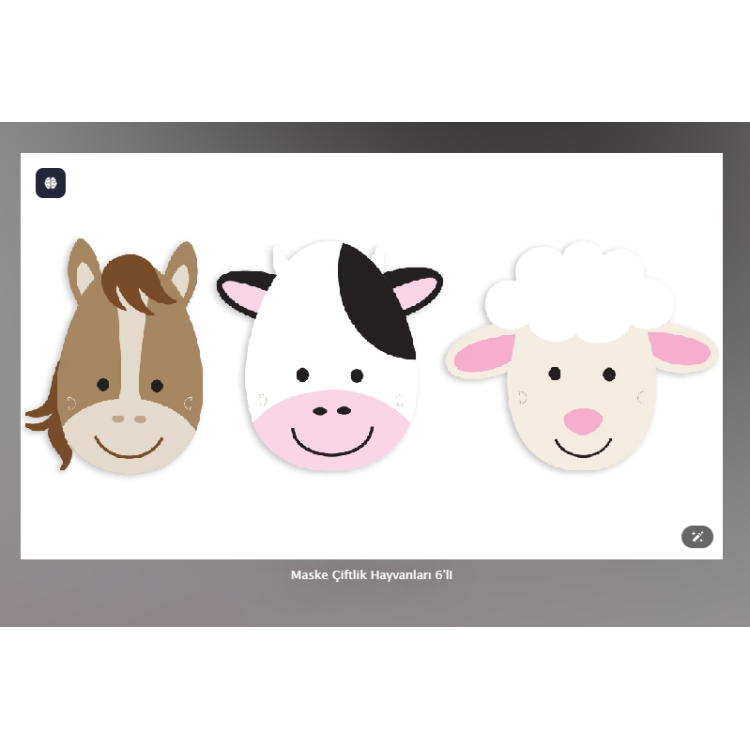 Maske Çiftlik Hayvanları 6'lI