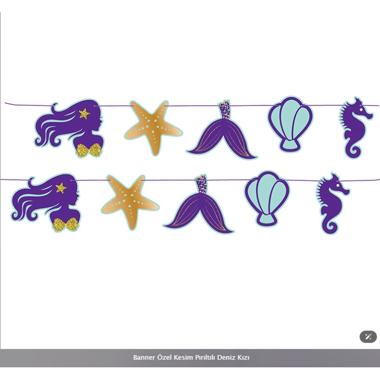 Banner Özel Kesim Pırıltılı Deniz Kızı