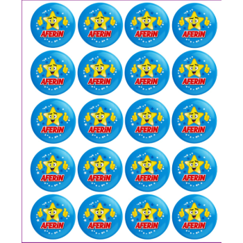 MOTİVASYON ROZETİ MAVİ AFERİN 20Lİ -M06